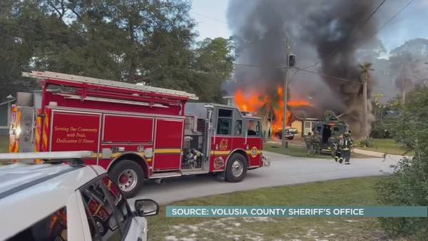 Volusia County man sets house on fire after shooting at deputies, stealing from store