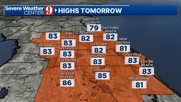 Chance of showers continue across Central Florida Sunday evening and overnight