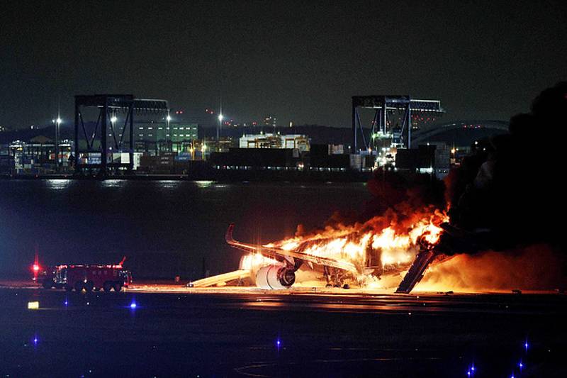 Japan plane fire