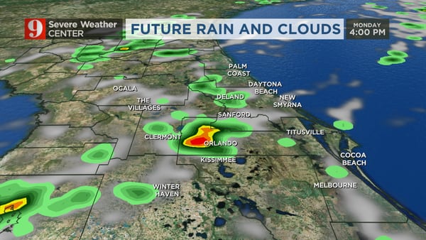 Storm chances stick around Monday as Central Florida gets drier this week