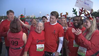 99-year-old woman travels to participate in 26th annual Greg Warmoth Reindeer Run