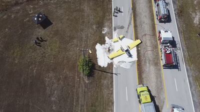 Photos: Pilot makes emergency landing on Florida road