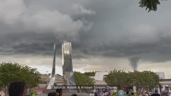 Video: Possible funnel cloud seen in skies over Disney World