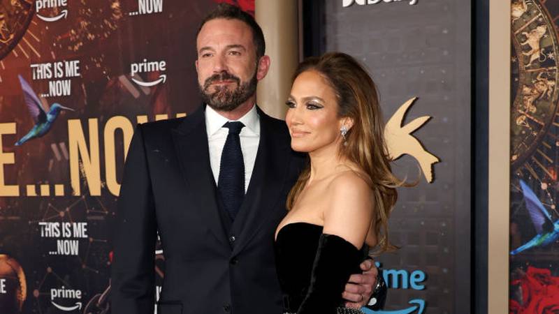 Ben Affleck and Jennifer Lopez at the premiere of "This Is Me...Now: A Love Story."