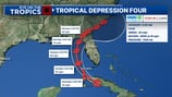 Tropical Depression 4 forms; storm shifts to the west