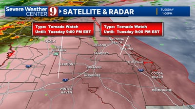 Weather Alert Day: Tornado watch issued for much of Central Florida