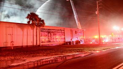 Photos: 5 hurt after massive fire breaks out at warehouse storing fireworks in Orange County, fighters say