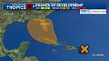 Track of tropical disturbance shifts towards Gulf with heavy rain expected in Florida