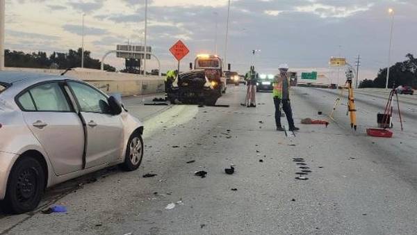 Photos: Trooper, 2 others seriously hurt after driver crashes into FHP cruiser in Tampa construction zone