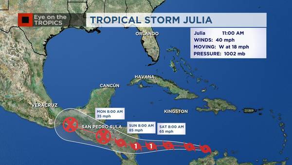 Video: Tropical Storm Julia forms in the Caribbean