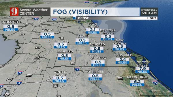 Fog, smoke from prescribed burns could reduce visibility on Central Florida roadways