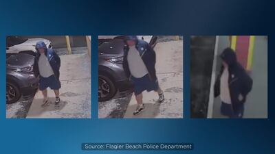 VIDEO: Flagler Beach police ask for help identifying man spray painting hate speech on businesses