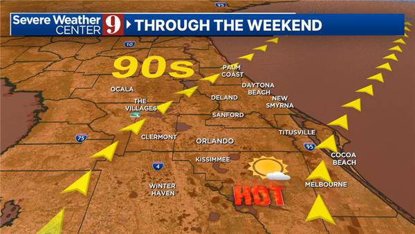 Highs in the 90s before next storm system arrives in Central Florida