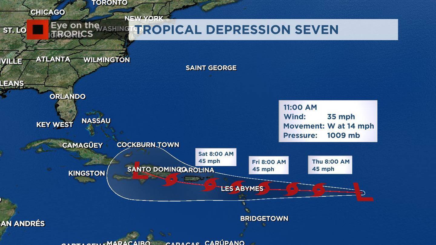 Video Tropical Depression 7 forms in the Atlantic WFTV