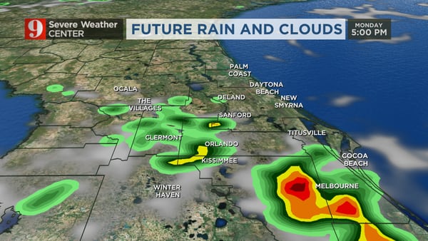 Hot and drier Monday as storm chances decrease in Central Florida