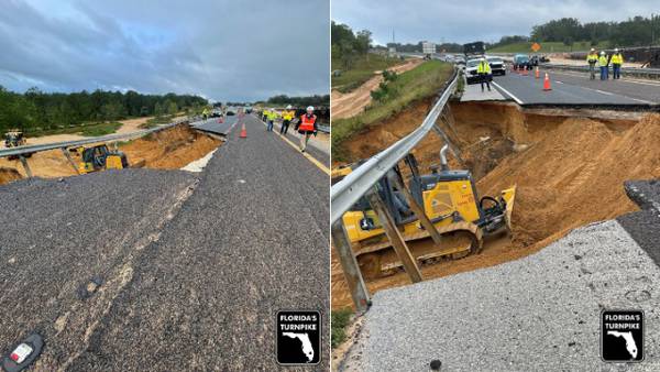 Hurricane Milton creates washout on major Central Florida highways