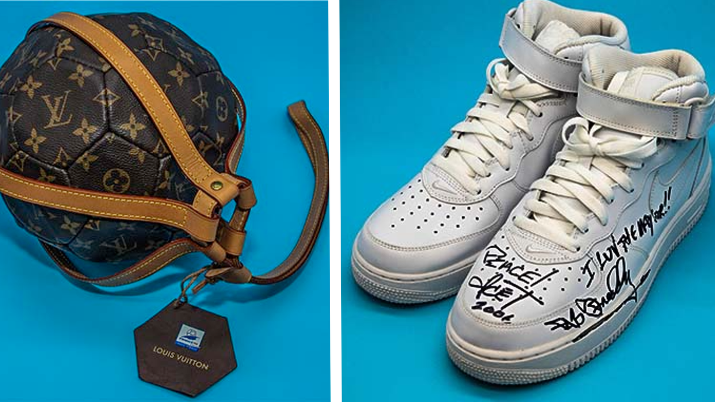Sold at Auction: Louis Vuitton Monogram Sneakers Navy Blue High