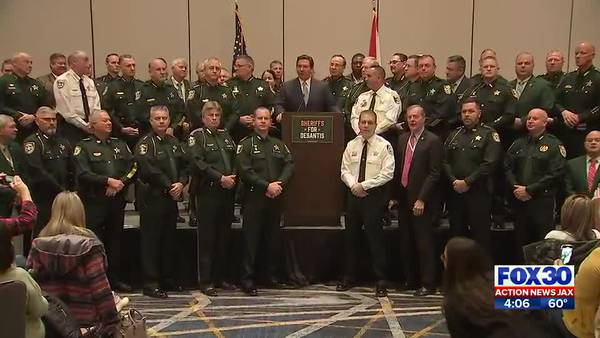 Dozens of Florida sheriffs back Republicans DeSantis and Rubio in bid reelection in Jacksonville