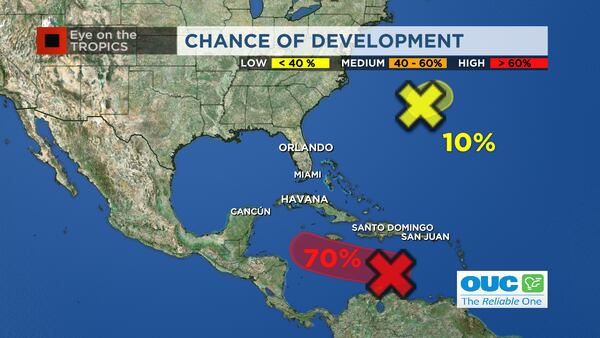 Eye on the Tropics: Tracking two disturbances, one could become tropical depression