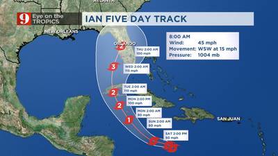 Tropical Storm Ian gains strength as it heads towards Central Florida