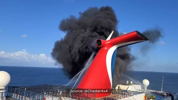 VIDEO: Carnival cruise ship from Port Canaveral catches fire
