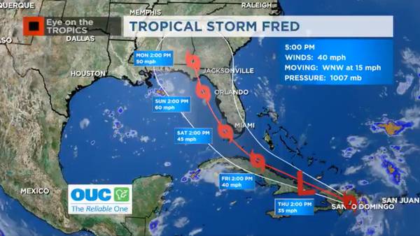 Video: Tropical Storm Fred weakens as it passes over Dominican Republic on track toward Florida