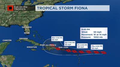 Tropical Storm Fiona forms