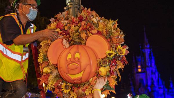 Fall season is in full swing on Main Street, U.S.A. in Magic Kingdom Park at Walt Disney World Resort