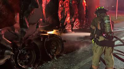 SEE: Daytona Beach crews battle tractor-trailer fire on I-95 