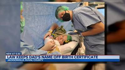 Jacksonville dad’s name not on daughter’s birth certificate because fiancée still legally married