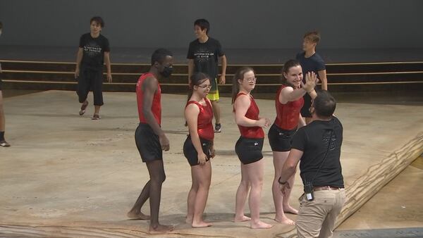 Team Florida Special Olympics Gymnastics team invited to practice with Cirque Du Soleil performers