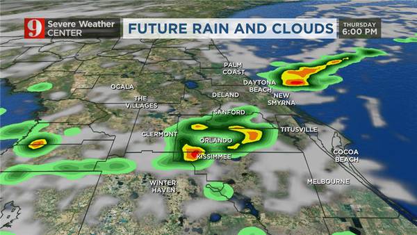 Stalled front to keep rain chances high Thursday in Central Florida