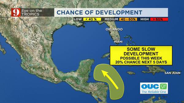 Tropical disturbances near Central America could develop this week