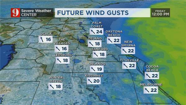 Warm and breezy Friday in Central Florida