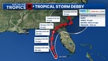 Tropical Storm Debby has formed, expected to become a hurricane before Monday landfall