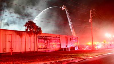 Video: 5 hurt after massive fire breaks out at warehouse storing fireworks in Orange County, fighters say