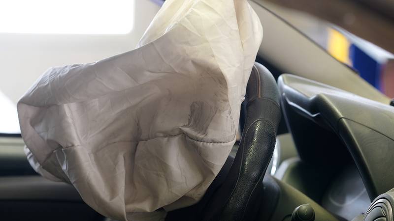 Airbag exploded at a car accident