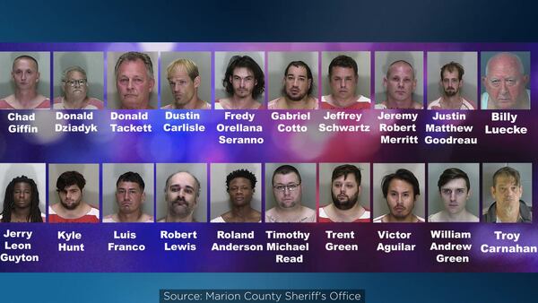 Deputies: 20 men arrested, others wanted after online sting operation in Marion County