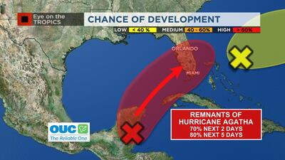 Video: Tropical development remains likely for remnants of Agatha
