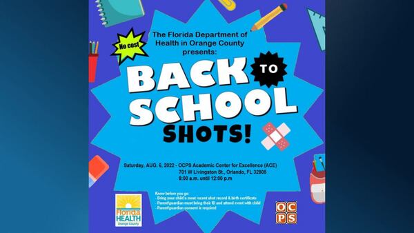 Florida Department of Health to host free school immunization event in Orange County