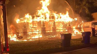 Central Florida home engulfed by fire