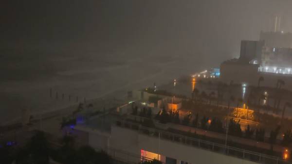 Channel 9's Sam Martello shows Daytona Beach conditions as Hurricane Milton passes through