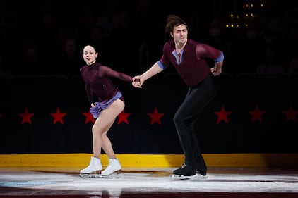 Ice skaters performing