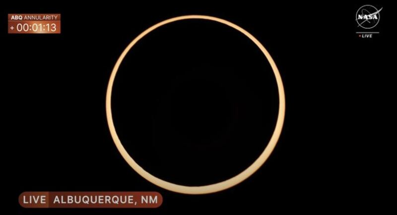 The ring of fire from Albuquerque, New Mexico.