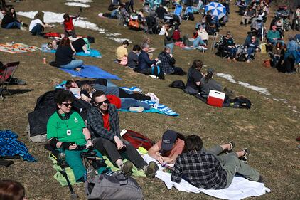 People watching the 2024 solar eclipse