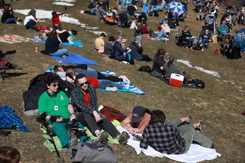 People watching the 2024 solar eclipse