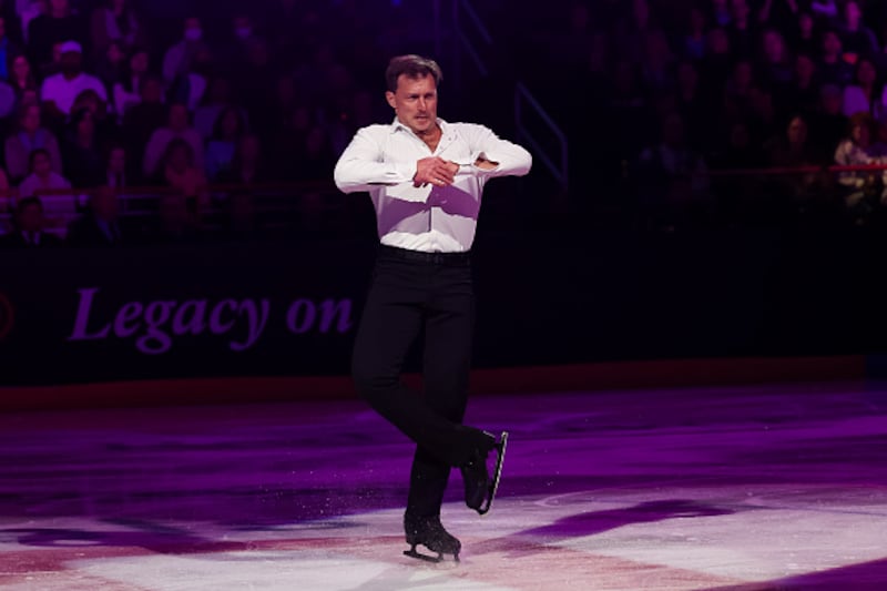 Ice skaters performing