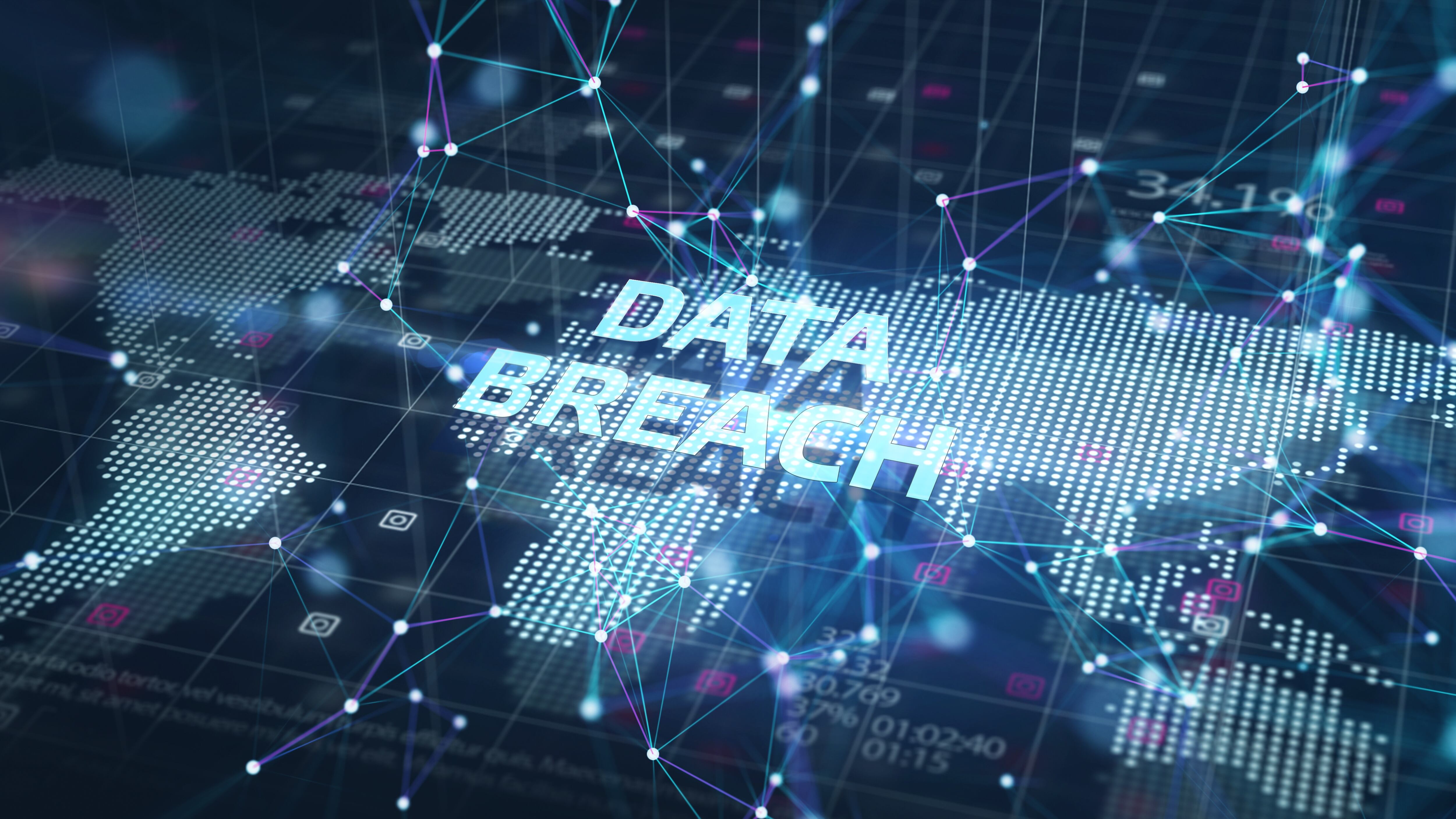 Business, technology, internet and networking concept. Data breach on the virtual display.
