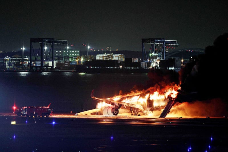 Japan plane fire