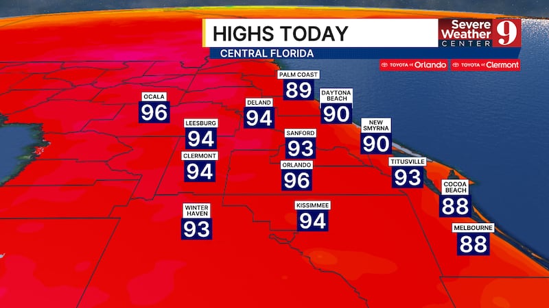 Dangerous heat grips Central Florida before weekend thunderstorms make a comeback